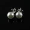 Eleganckie srebrne kolczyki perły 0,8 cm