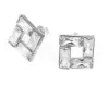Kolczyki srebrne z cyrkoniami kwadraty na sztyft