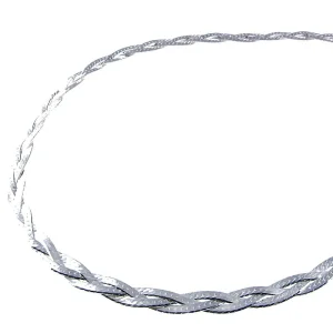 Błyszczący damski srebrny łańcuszek warkocz 45 cm