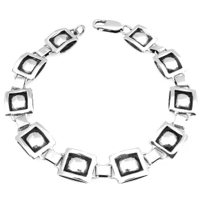 Soldna bransoletka srebrna oksydowana, srebro próby 925