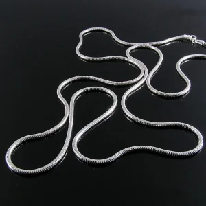 Długi, grubszy łańcuszek srebrny żmijka snake 80 cm
