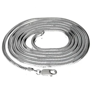 Długi, gruby łańcuszek srebrny żmijka 70 cm