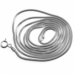 Długi srebrny łańcuszek żmijka okrągła snake 80 cm