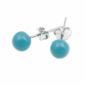 Srebrne kolczyki turkusowe kulki