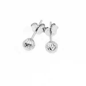Kolczyki srebrne kulki fasetowane 5 mm