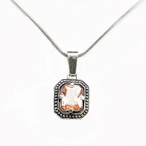 Wisiorek srebrny z herbacianą cyrkonią