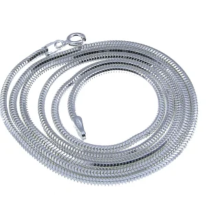 Włoski srebrny łańcuszek żmijka okrągła snake 45