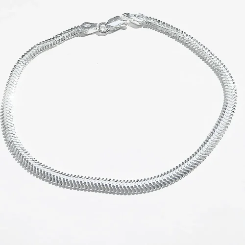 Srebrna bransoletka żmijka 4 mm