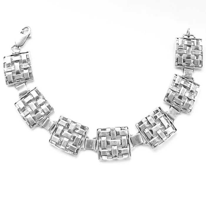 Srebrna bransoletka oksydowana, srebro próby 925