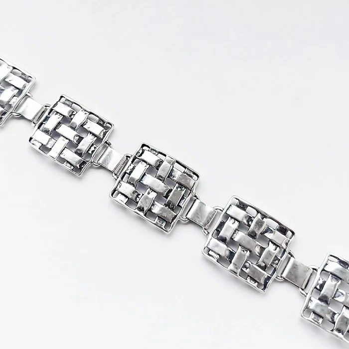 Srebrna bransoletka oksydowana, srebro próby 925