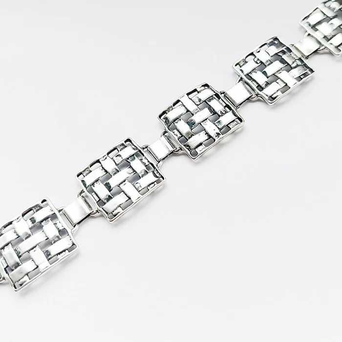 Srebrna bransoletka oksydowana, srebro próby 925