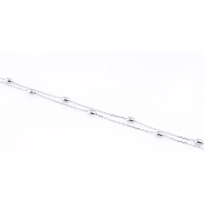 Srebrna bransoletka z owalnymi kulkami