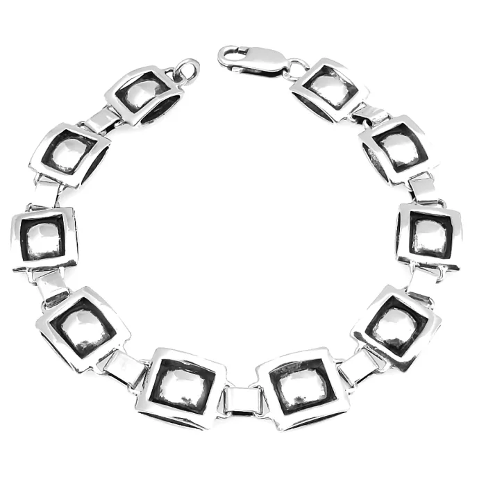 Soldna bransoletka srebrna oksydowana, srebro próby 925