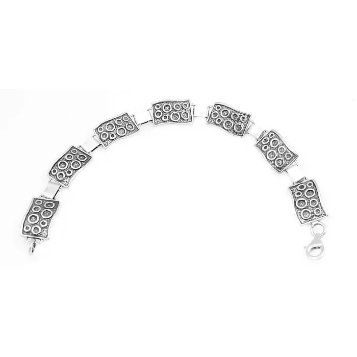 Bransoletka srebrna oksydowana, srebro próby 925