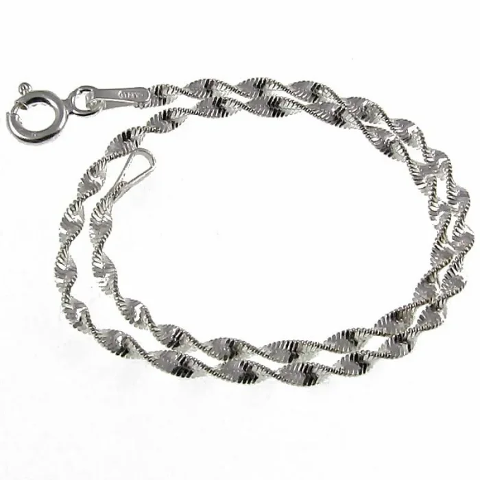 Bransoletka srebrna kręcona śnieg