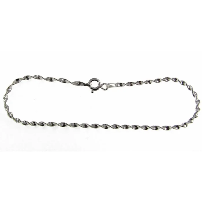 Bransoletka srebrna kręcona śnieg