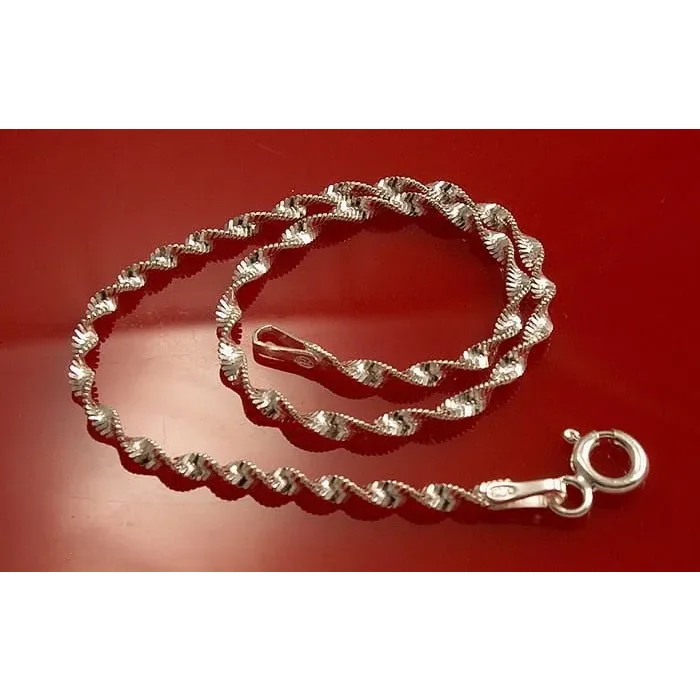 Bransoletka srebrna kręcona śnieg