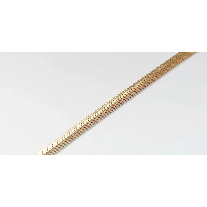 Pozłacana srebrna bransoletka żmijka 4 mm