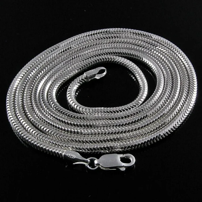 Gruby łańcuszek srebrny żmijka 80 cm, 2,4 mm