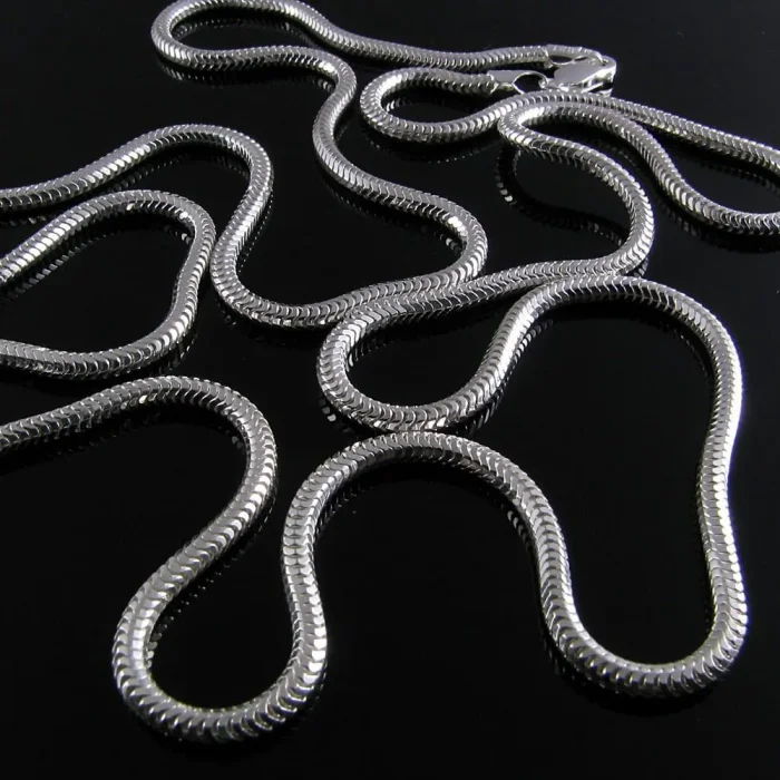 Gruby łańcuszek srebrny żmijka 80 cm, 2,4 mm