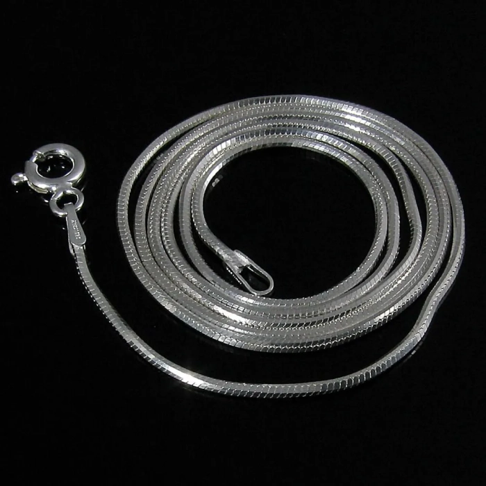 Długi łańcuszek srebrny linka ośmiokątna diamentowana 60 cm