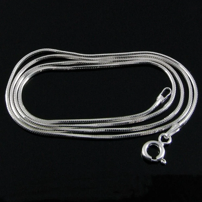 Długi łańcuszek srebrny linka ośmiokątna diamentowana 60 cm
