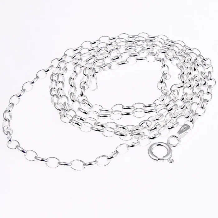 Długi łańcuszek srebrny wzór rolo 60 cm