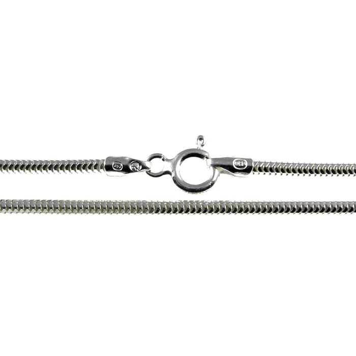 Długi srebrny łańcuszek żmijka okrągła snake 80 cm