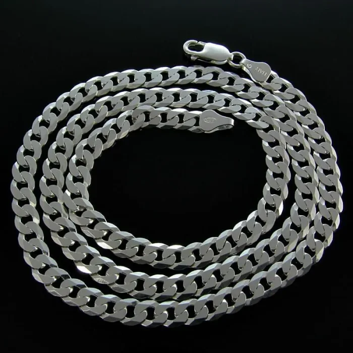 Dłuższy, grubszy męski łańcuszek srebrny pancerka 55 cm, 5mm
