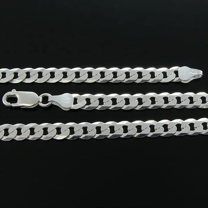 Dłuższy, grubszy męski łańcuszek srebrny pancerka 55 cm, 5mm