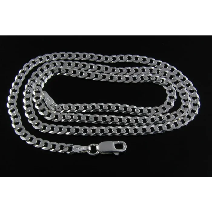 Dłuższy męski srebrny łańcuszek pancerka 55 cm, 3mm