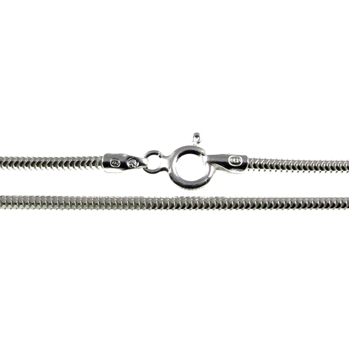 Elegancki łańcuszek srebrny żmijka okrągła snake 50 cm