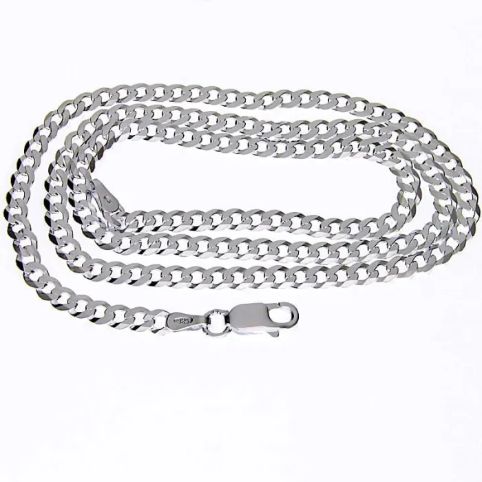 Elegancki męski srebrny łańcuszek pancerka 50 cm, 3 mm