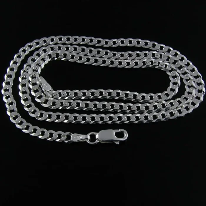 Elegancki męski srebrny łańcuszek pancerka 50 cm, 3 mm