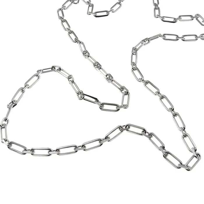 Grubszy łańcuszek srebrny z oczek 60 cm