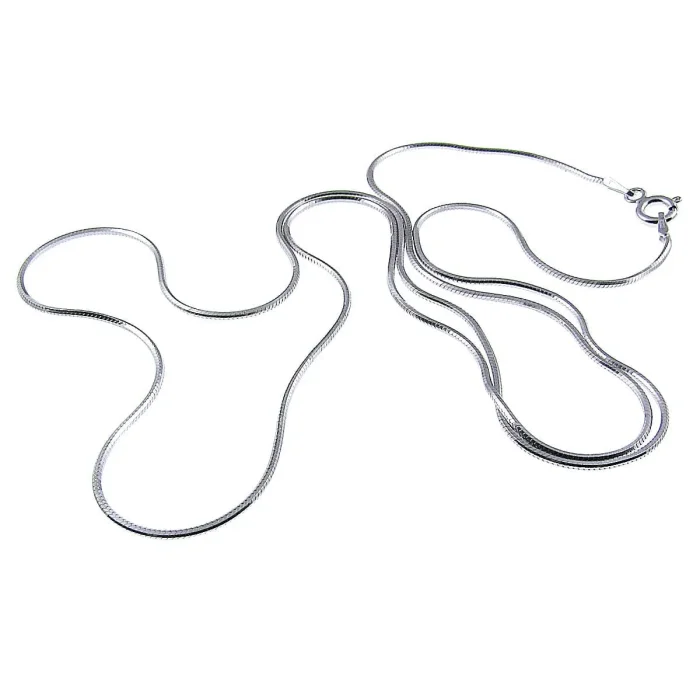 Grubszy, rodowany łańcuszek srebrny włoski linka ośmiokątna 42 cm