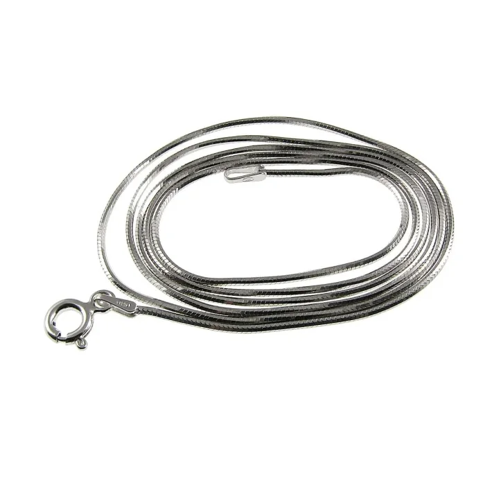 Grubszy, rodowany łańcuszek srebrny włoski linka 42 cm