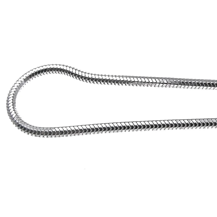 Łańcuszek srebrny żmijka okrągła snake 50 cm