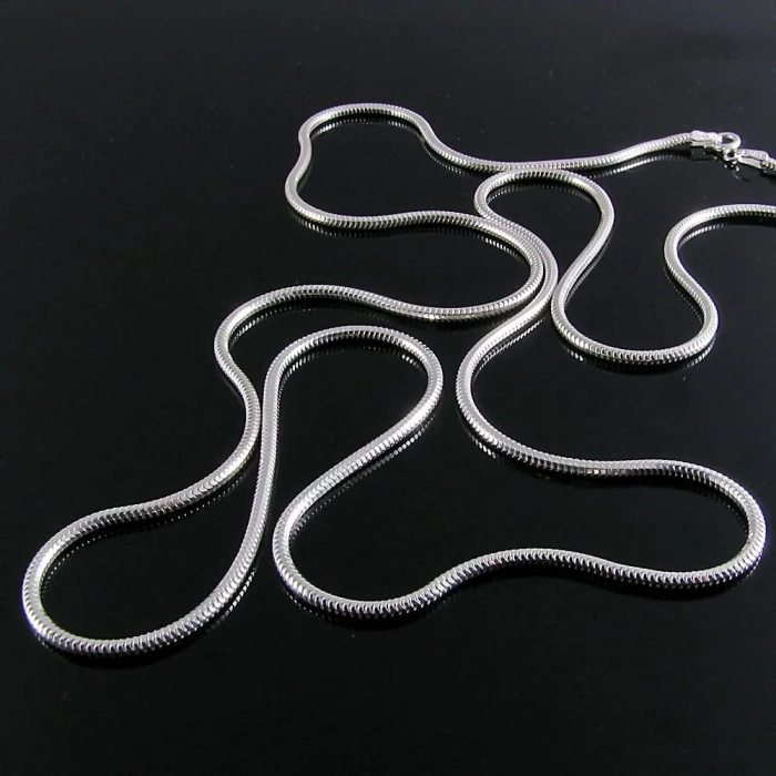 Łańcuszek srebrny żmijka okrągła snake 50 cm