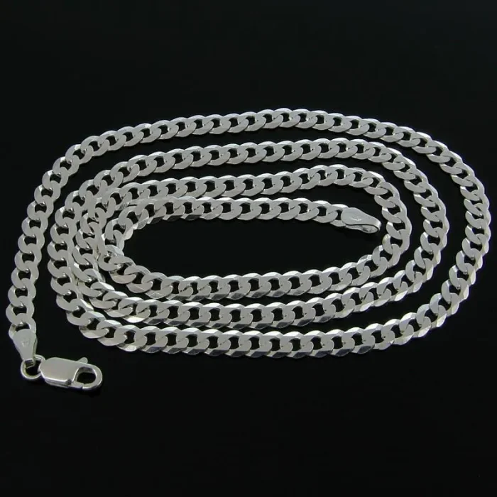 Klsyczny męski srebrny łańcuszek pancerka 50 cm, 5 mm