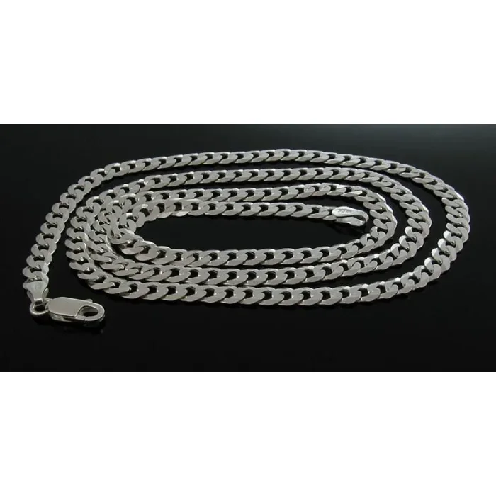 Klasyczny męski srebrny łańcuszek pancerka 50 cm, 5 mm