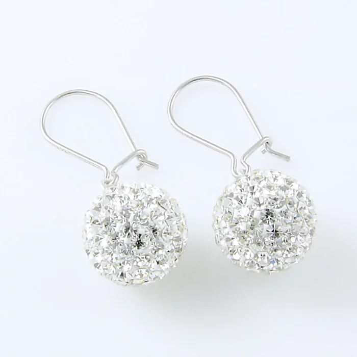 Kolczyki srebrne duże kule Swarovski