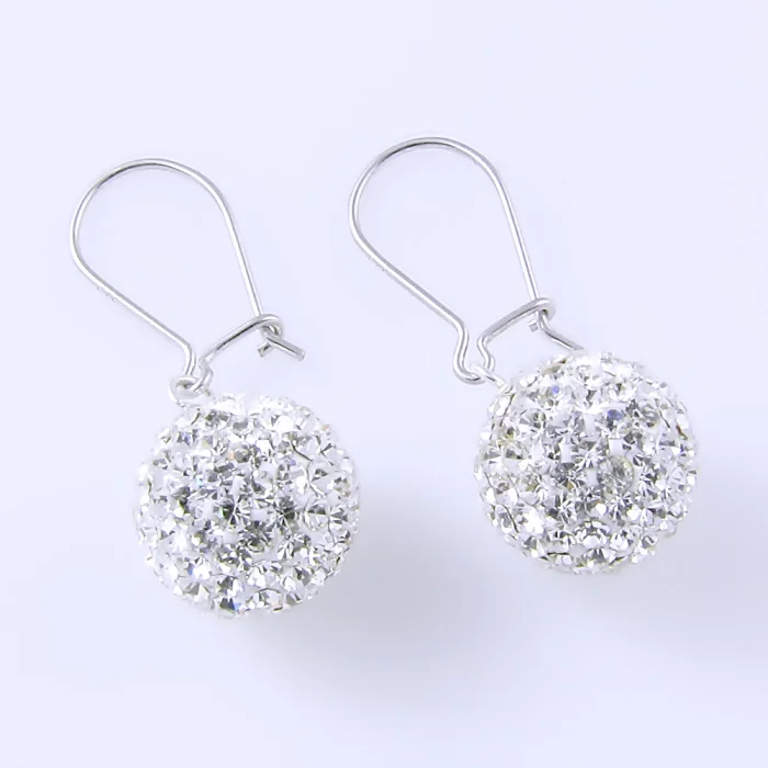 Kolczyki srebrne duże kule Swarovski