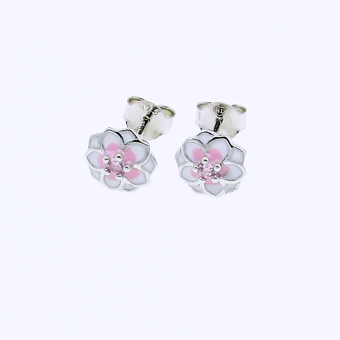 Srebrne kolczyki subtelne kwiatuszki