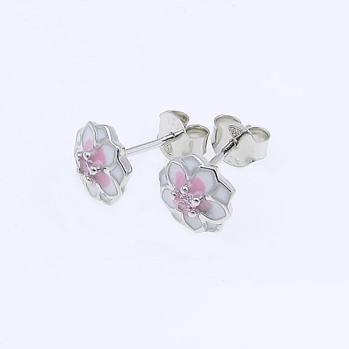 Srebrne kolczyki subtelne kwiatuszki