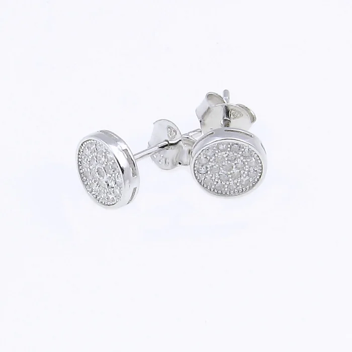 Srebrne kolczyki wysadzane kryształkami