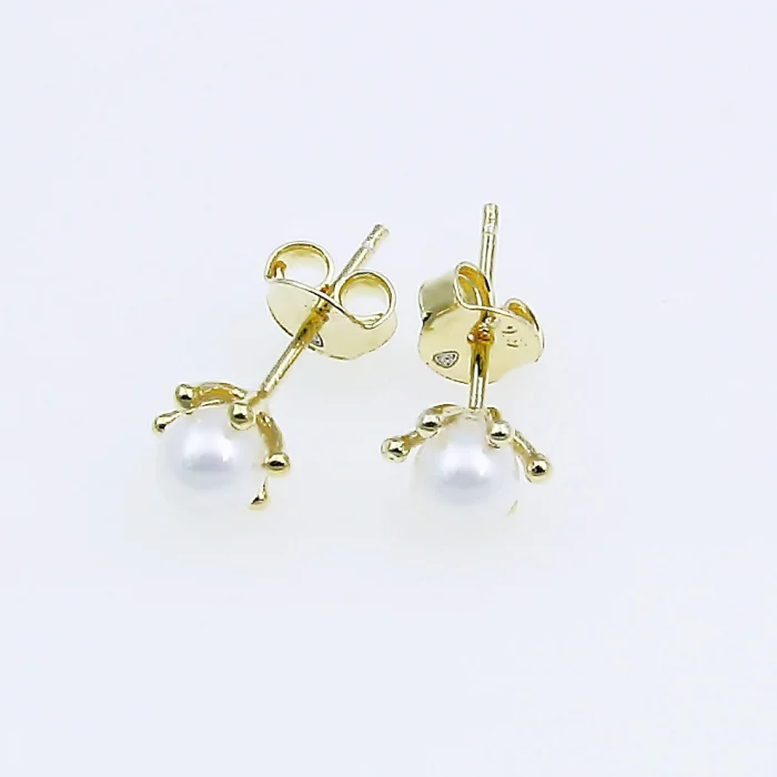 Kolczyki perełki w złotej oprawie