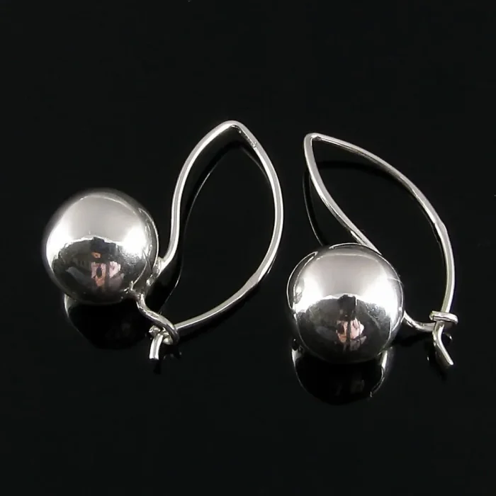 Kolczyki srebrne kulki wiszące 8 mm