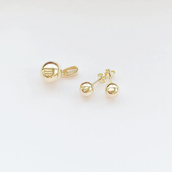 Pozłacana srebrna kulka zawieszka do łańcuszka 12 mm