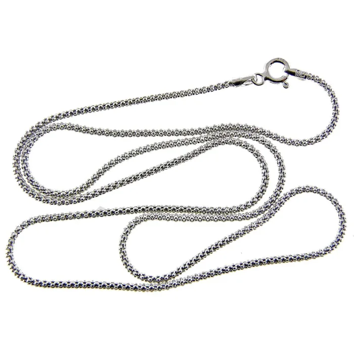 Krótki rodowany łańcuszek splot koreano srebro 925 42 cm